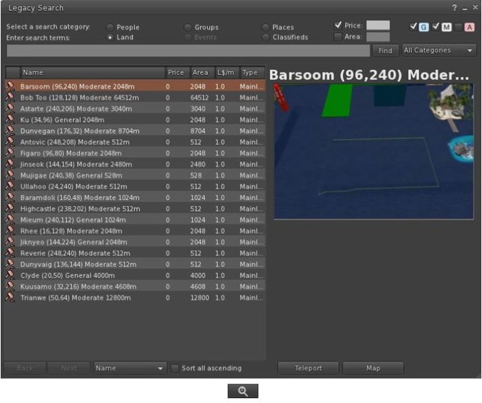 The Legacy Search floater and its associated toolbar button
