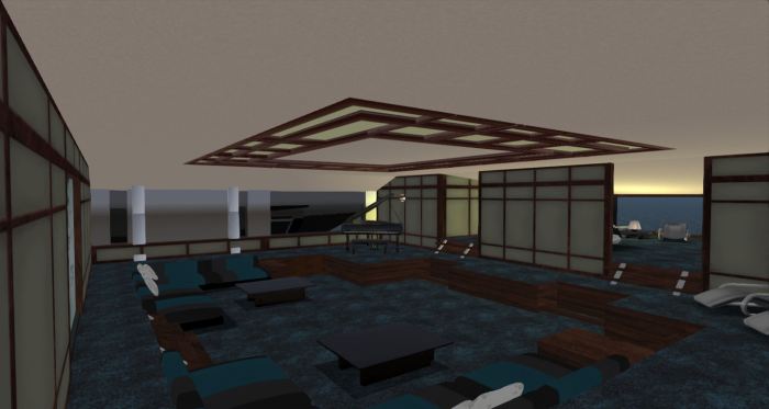 The revised lounge, with a bedroom area beyond