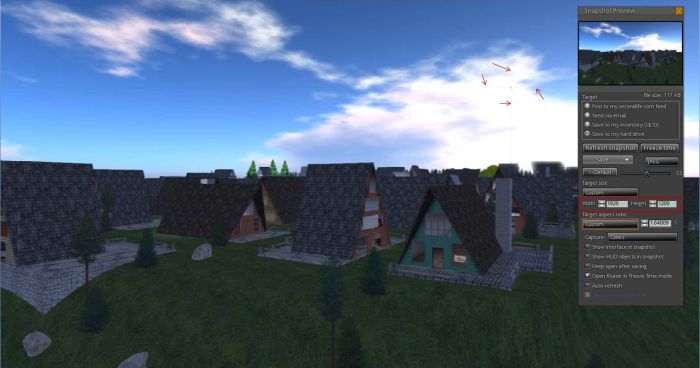 Snapshot tiling issue still present: My screen resolution is 1440 x 900. Increasing the image resolution beyond this (in this case 1920x1200) when in deferred mode displays the familiar tiling lines.