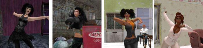 The principal dancers: CC (Dubhna Rhiadra), Emma (Deadly Deed and Caledonia Skytower), Amy (Annamaria Manatiso) and Phoebe Tiana (Deyna Broek)