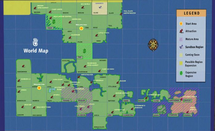 Second Life as it appeared on opening the doors to the public in June 2003