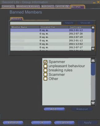 A possible format for how the Group Ban option might appear in the viewer, as visualised by Alyssalillian McMinnar