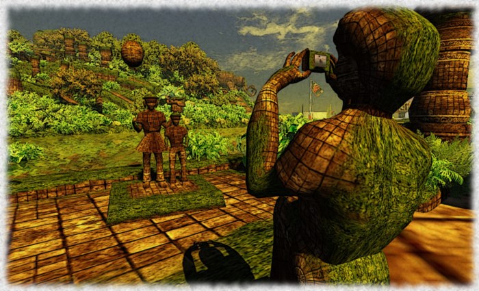 A family Kodak moment. Go stand with the kids and look out over the water to the turtle. You might find something trying to get in on the picture