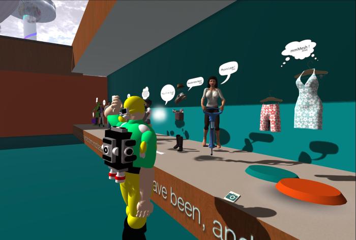 "Mesh? Hmm... but will it deform to my shape?" - having a little fun at Gravie's exhibit!