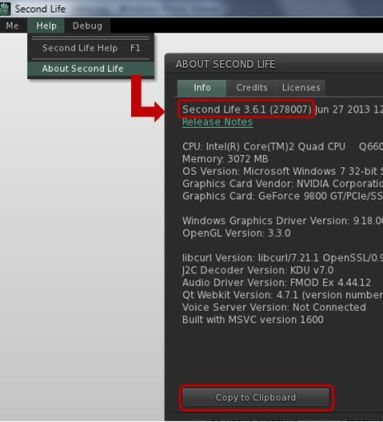 Displaying details of the viewer you are using, including its version number