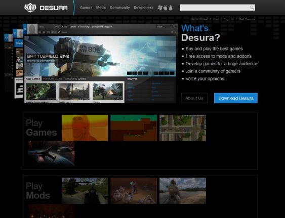 The Desura website