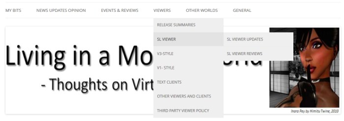 News menus - hopefully an easier means of finding article categories