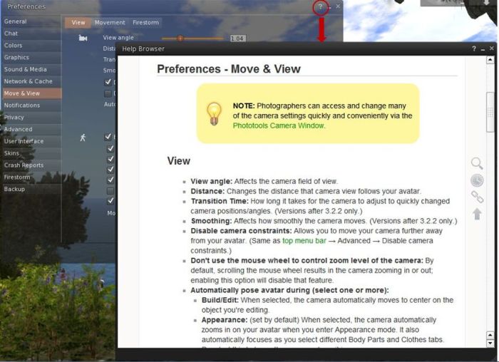 Getting help with preference tabs