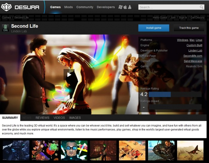 Second Life on Desura