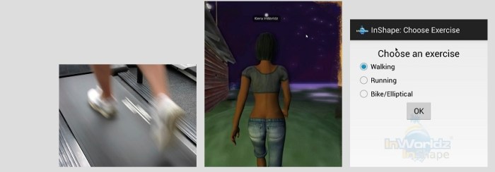 InWorldz InShape: spend time in-world while exercising at home