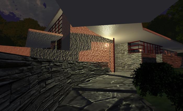 The footpath up to the guess house and staff quarters, with materials help bring the stonework to life