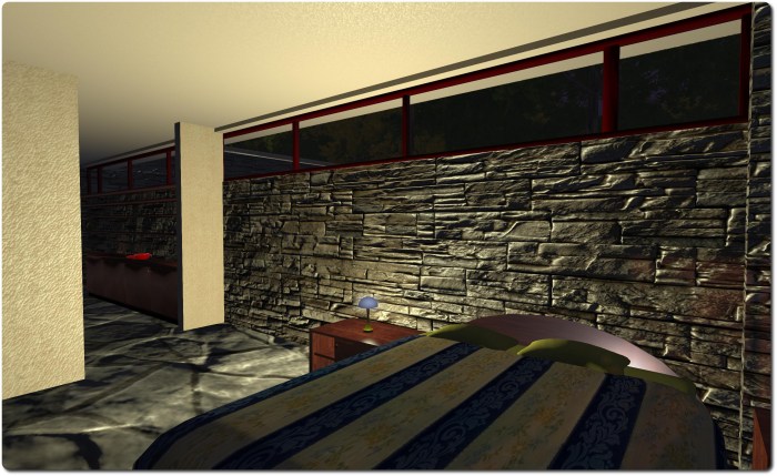 A better feel for the stone walls using the guest house wall as an example