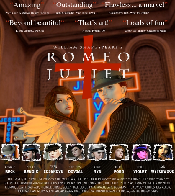 Romeo + Juliet production poster (courtesy of Canary Beck)