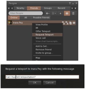 The Request for Teleport option (show from the People floater) and request. Potentially less invasive than Teleport To, but will not be replacing it