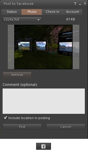 SLShare to Facebook floater and toolbar button in the next release of Firestorm