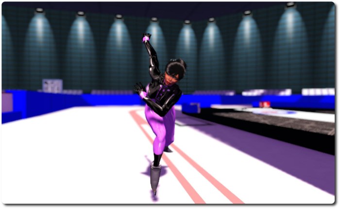 Trying my hand at speed skating - it's fun!