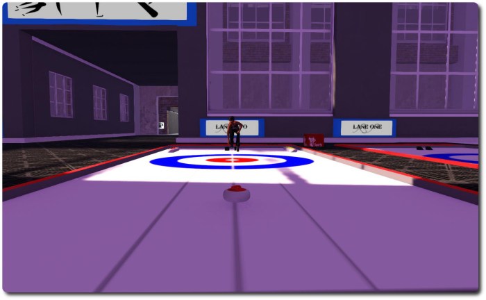 Giving curling a go in the arena