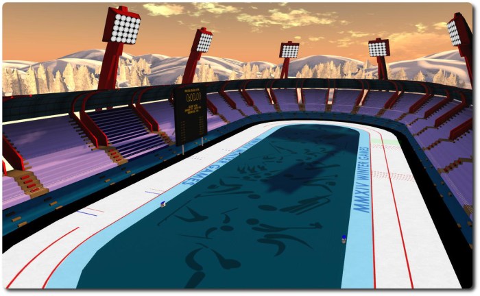 Sunset at the long run speed skating arena