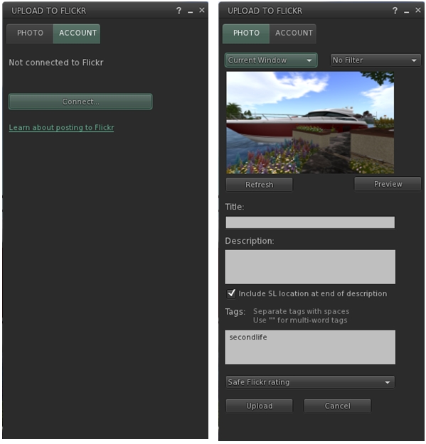 The Share 2 Flickr floater tabs