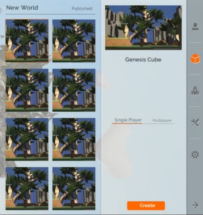 Selecting existing worlds as templates when building worlds is a lot slicker