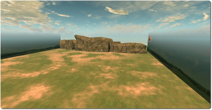 The RezMela practice space. ther rock formation in the background houses the theory space classroom