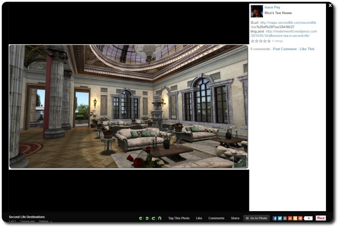 Photos can be displayed in a pop-up window, somethat mindful of Flickr, with a space to the right where comments can be recorded.