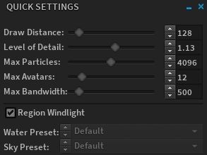 Quick Settings options