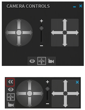The old and new camer floater - note the button for minimising the controls on the latter