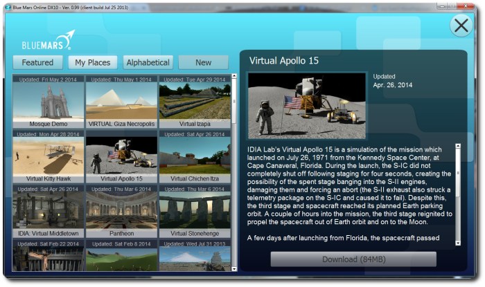 The Place Browser allows you to preview what's available and download those places which my interest you