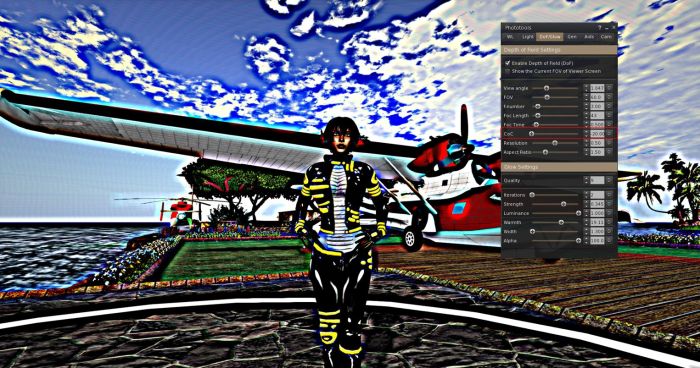 Setting a negative value in the CoC field (or via the spinner) in the Phototools DoF / Glow tab can lead to some interesting results!
