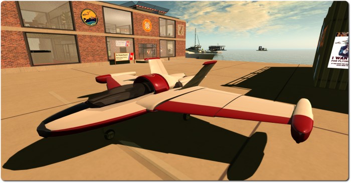 The Cubey Terra Stingray was one of my first real forays into flying in SL - a great aircraft (which also doubles as a speed boat and submarine!)