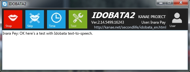 Idobata 2 in action - converted text is also displayed in the application window (shown here with the banner ads disabled)