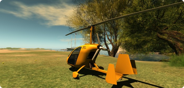 The Piaggio RR39F Orion is a "pusher" autogyro, with the egine mounted bhind the cabin, and facing the rear