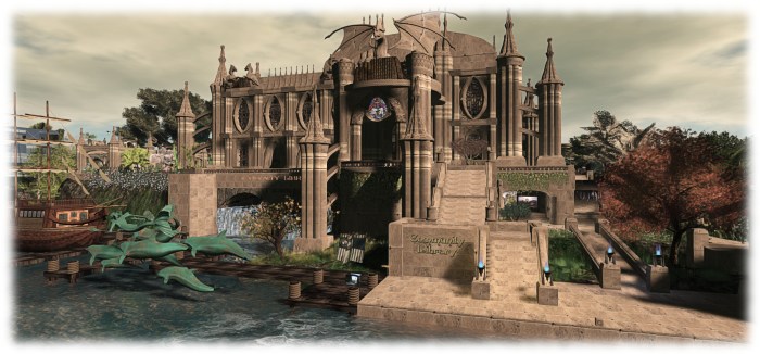 The imposing design of the Community Virtual Library in Inwroldz