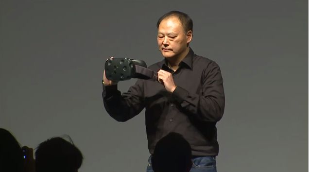 Peter Chou, HTC's CEO, unveils the Vive on the eve of the Mobile World Congress in Barcelona, March 1st, 2015