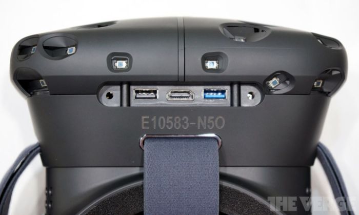 A view of the connectors on the top of the unit. Also note the sensors (image source: The Verge)