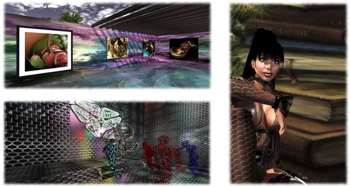 Three of the rest: Spiral Silverstar's  (top left); Fraxk Lefrave's  (bottom left); and a rare selfie of my at Ginger Lorakeet's Inside Art :) .