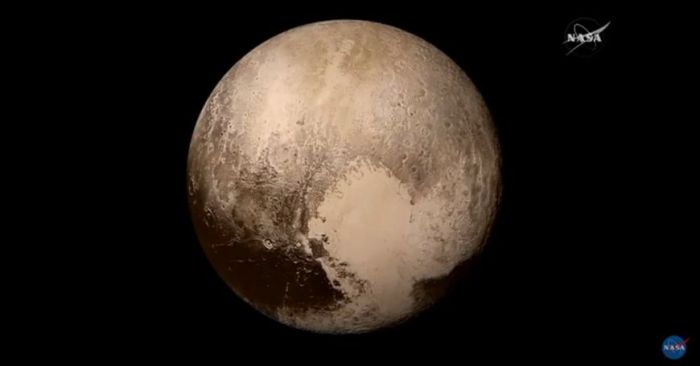 Pluto by day: this image of Pluto, captured on July 14th, is the clearest true-colour image of the dwarf planet so far returned by New Horizons and shows deails down to 2.2 kilometres across