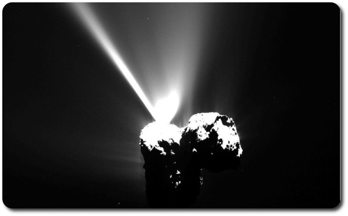  dramatic outburst from the nucleus of Comet 67P/Churyumov-Gerasimenko occured on August 12, just hours before perihelion
