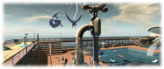 Michael once showed up at an impromptu Lab / resident get-together aboard the SS Galaxy, (2015) complete with an Starax wand, and proceeded to set about with good-natured mischief: until he doused himself beneath a giant faucet!