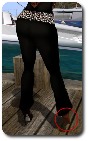 A problem I sometimes encounter when flying / boating is returning home and finding one of my scripted mesh shoes has been detached at some point during the trip