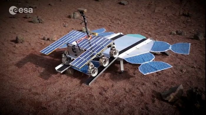 The Advanced Prototype EoMars Rover undergoing remote deployment testing in 2015