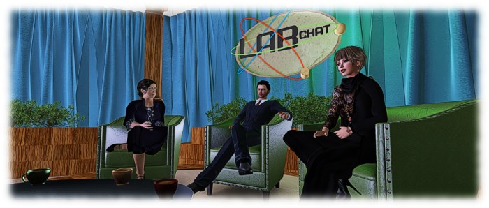 Right-to-left: Saffia Widdershin, Ebbe Linden and Jo Yardley during the first Lab Chat recording