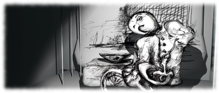 "He walked to the punch and proceeded to pour, half in his hat and half on the floor"