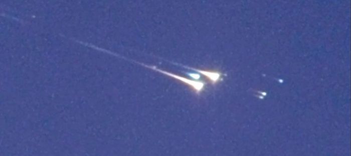 Still image of WT1190F breaking up high over the Indian Ocean on Friday, November 13th