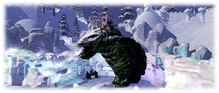 Winter Wonderland: the snowball fight arena includes a snowball-pelting monster...