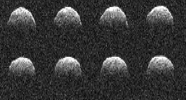 Asteroid 101955 Bennu, formerly known as 1999 RQ36, as seen in a series of radar images from the Goldstone radio dish in Goldstone, California in 2010, the last time the asteroid's orbit around the Sun brought it close to Earth (the next will occur in 2016) - image: NASA