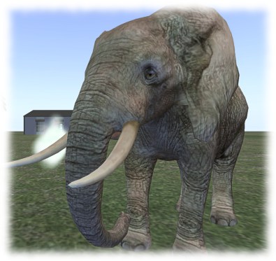 Medhue Simoni demonstrates an alternative use for "wing" bone sets, which he uses to animate his elephant's ears