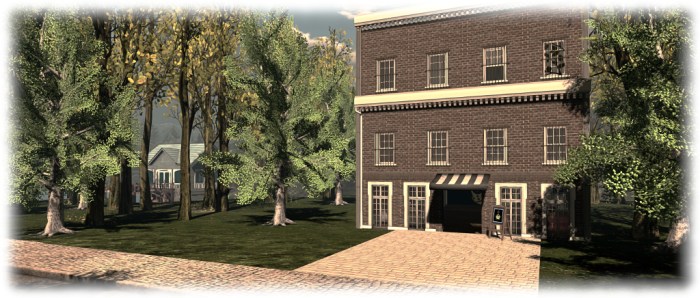 The Tribute and Crown pub - handy for after office hours - with the boathouse through the trees, where visitors can enjoy 7 seas fishing and other pastimes 