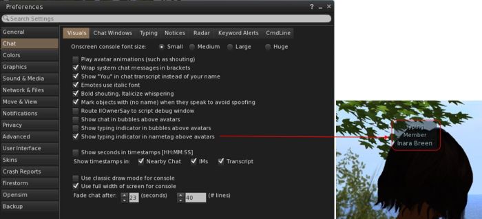 The new optional typing indicator 